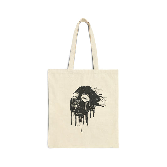 Dripping Face - Cotton Canvas Tote Bag OBSCVRAL