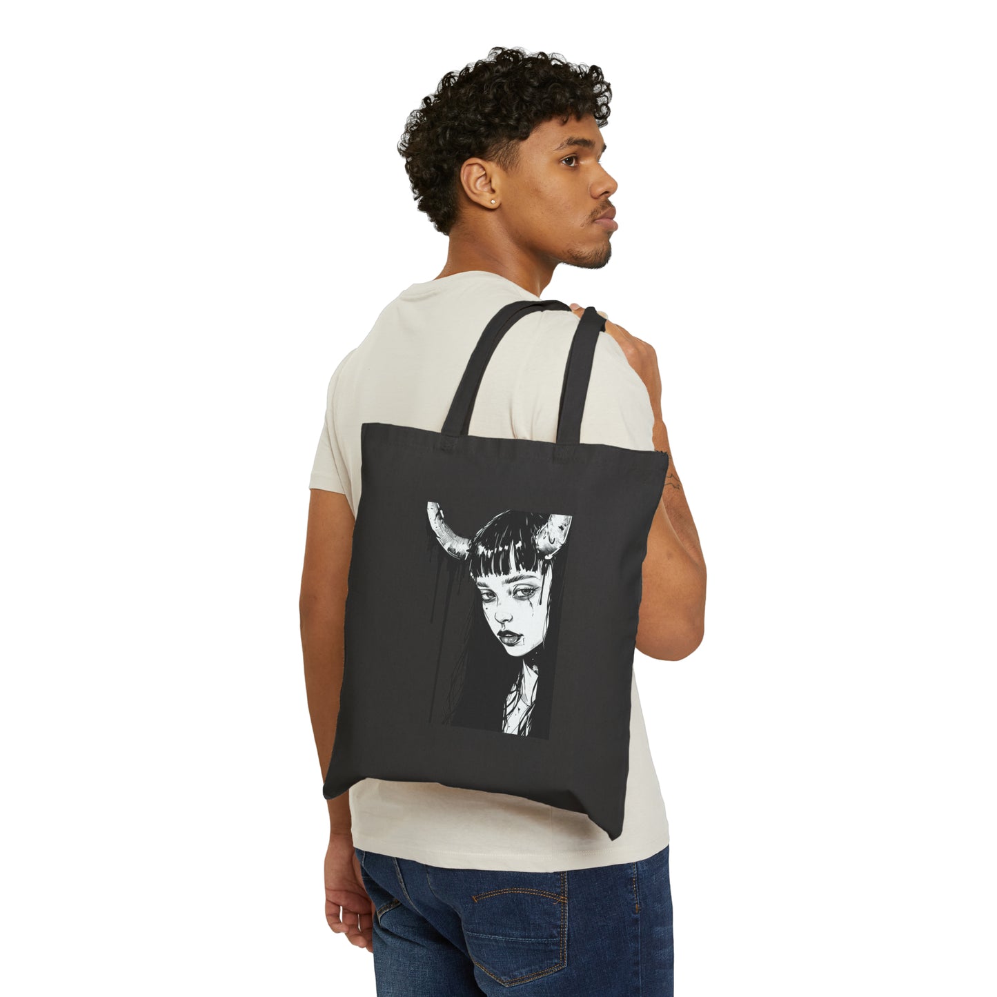 Ley Horns - Cotton Canvas Tote Bag OBSCVRAL