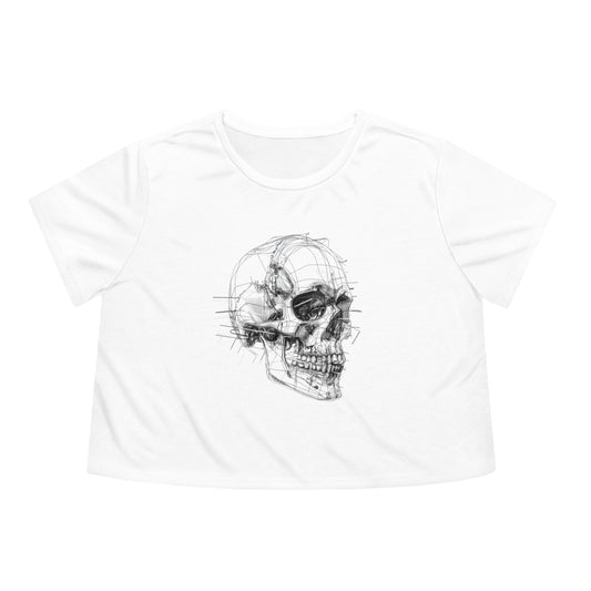 Mesh Skull Cropped T-Shirt OBSCVRAL